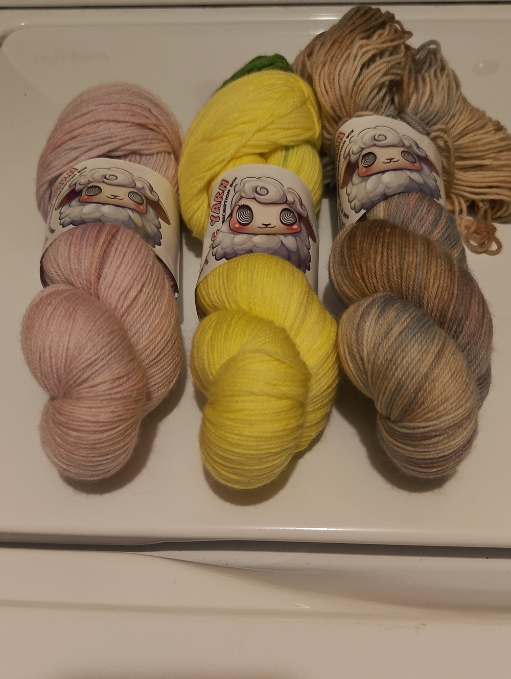 Hand-Dyed Yellow Wool Sweater Yarn by Unknown Brand